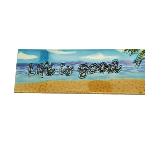 NWT Vtg 90 En Vogue Ceramic Hand-Painted Enamel "Life is Good" Tile Plaque/Video - Picture 3 of 9